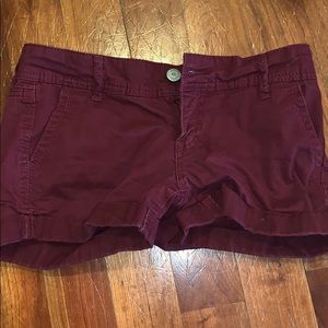 Midi burgundy shorts